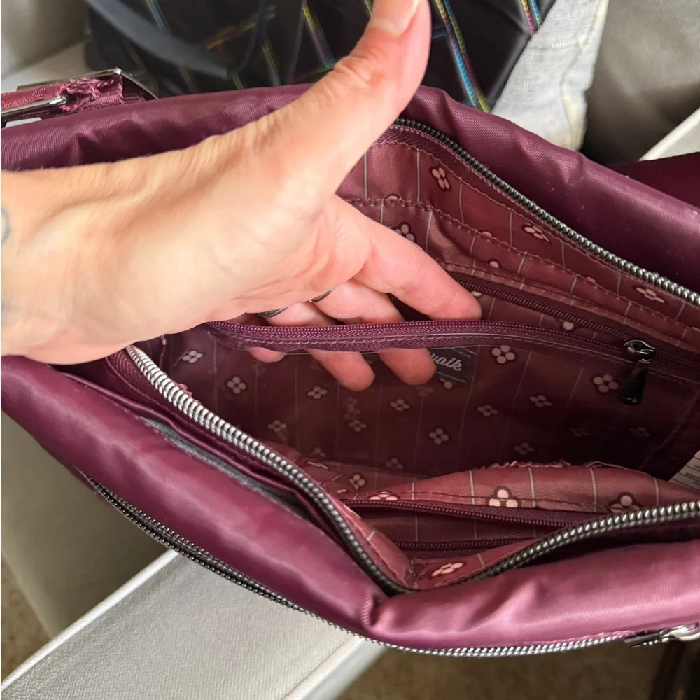 Lug Women's Burgundy Crossbody Bag - Lug Moonwalk Crossbody in Wine - Picture 12 of 12